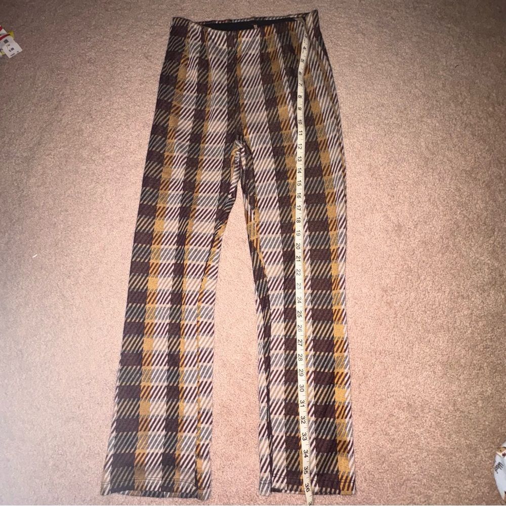 FREE PEOPLE Plaid Wide-Leg Pants, Size 4